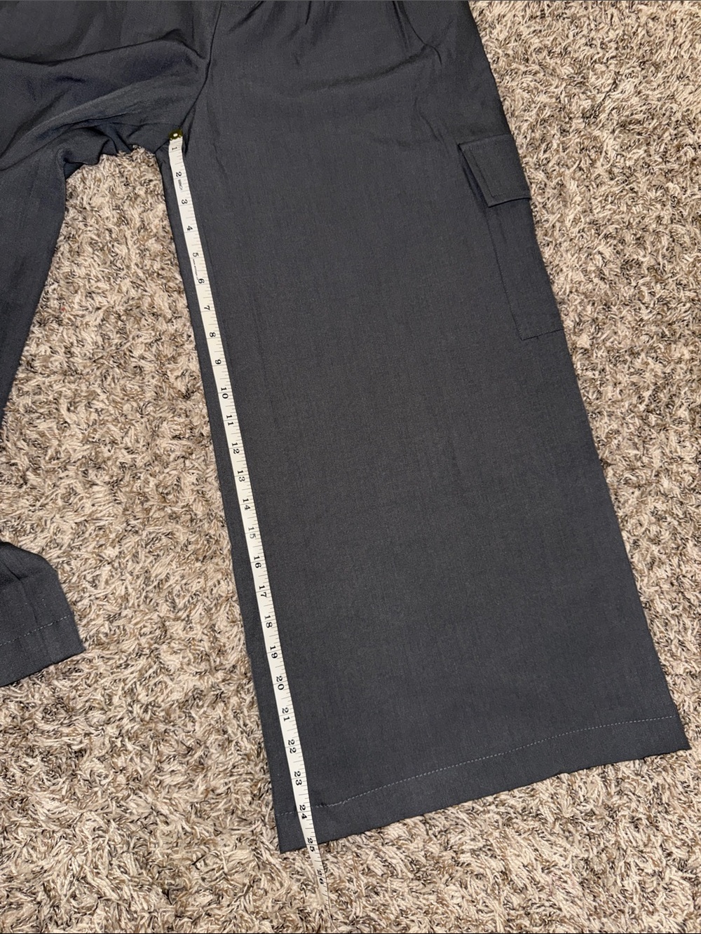 C•MENSE Charcoal Gray Wide Leg Cargo Pants XS NWT High Rise Pleated - Picture 9 of 12